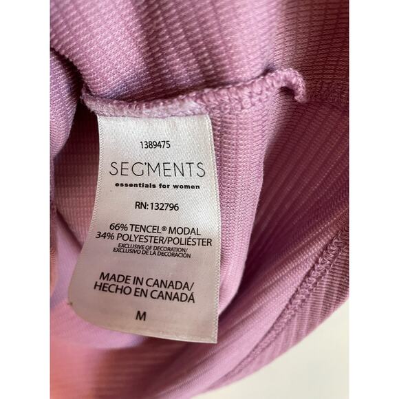 Seg'ments purple 3/4 sleeve top solid pastel texured casual Size Medium - Picture 5 of 6
